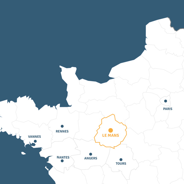 Les secteurs du Mans couverts par nos équipes dédiées à l'immobilier professionnel