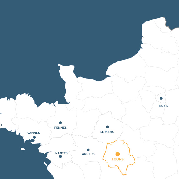 Les secteurs de Tours couverts par nos équipes dédiées à l'immobilier professionnel