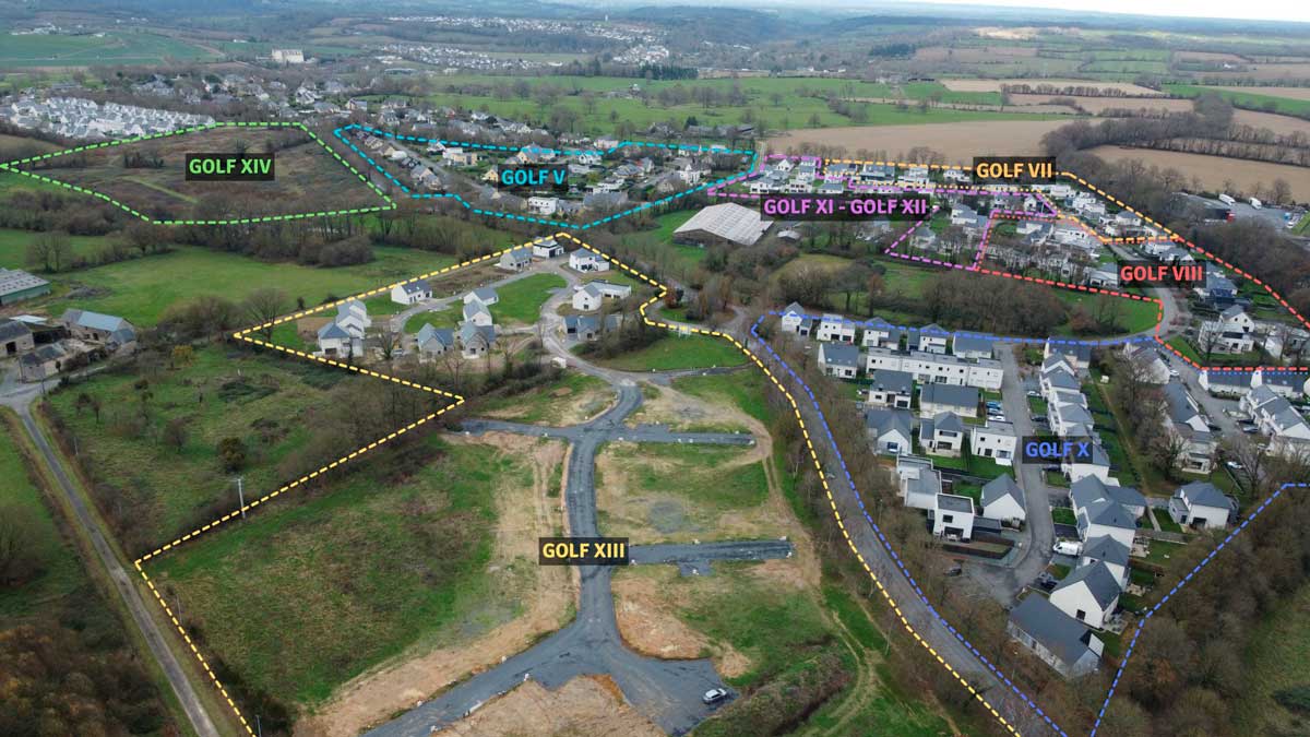 Différentes tranches de la construction de lotissements à Changé, en Mayenne